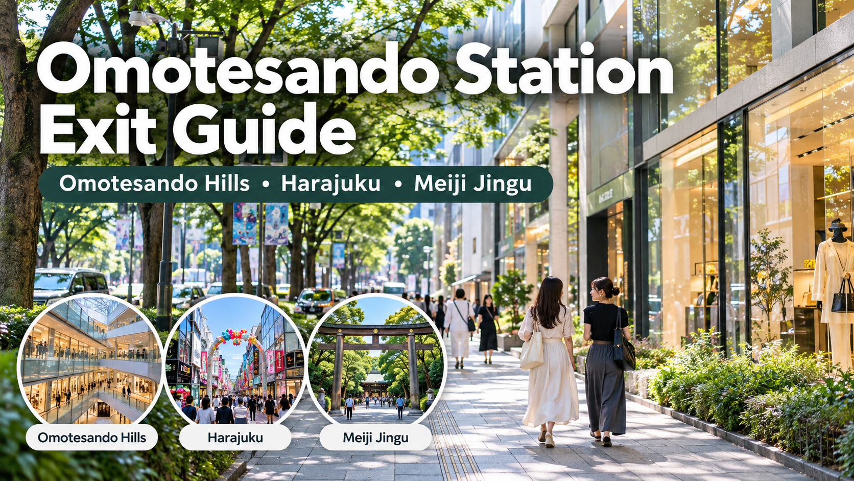 Omotesando travel guide showing Omotesando Hills, Harajuku and nearby Tokyo streets