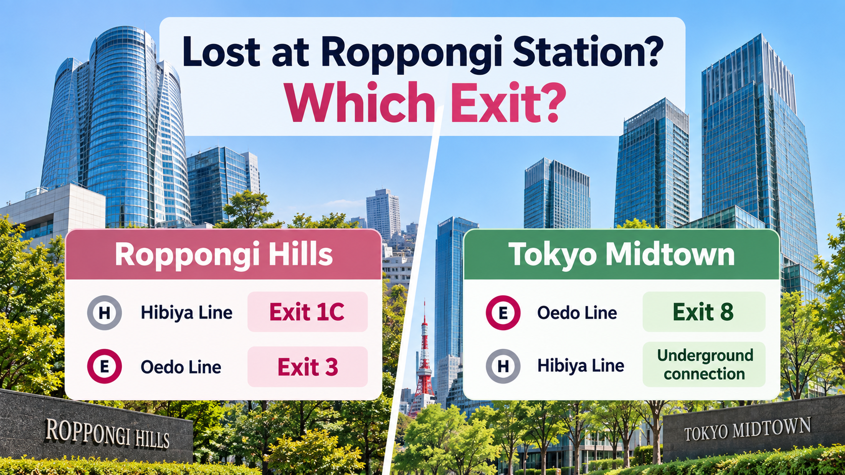 Lost at Roppongi Station? Exit guide for Roppongi Hills and Tokyo Midtown