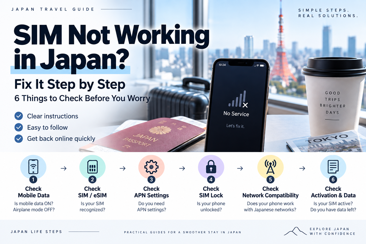SIM not working in Japan troubleshooting steps