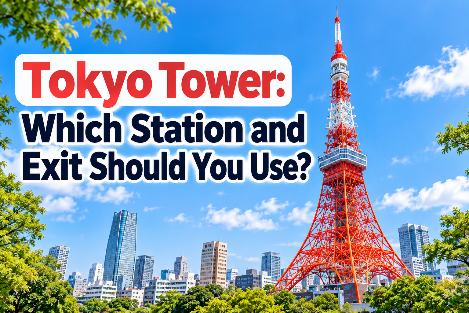 Tokyo Tower and nearby stations including Akabanebashi, Kamiyacho and Onarimon
